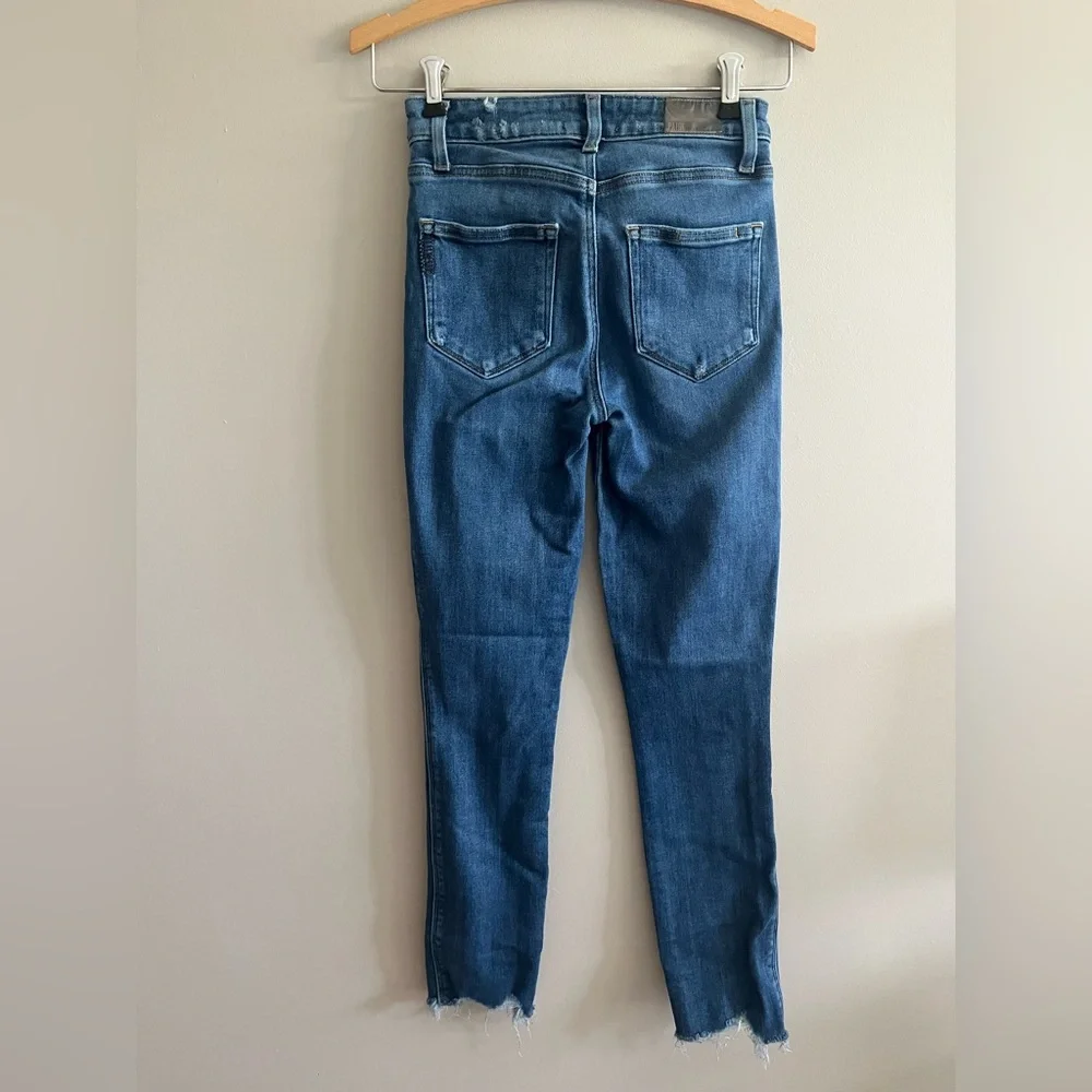 Paige Distressed Blue Hoxton Skinny High Rise Ankle Jeans Size 25